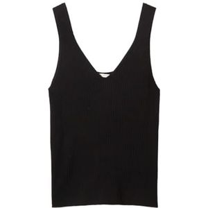 TOM TAILOR Denim - Tricottop - Zwart - Viscosemix - Nauwsluitend model