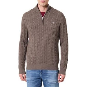 GANT Katoenen kabel halve rits, Seawood Melange, L
