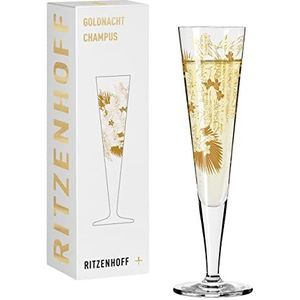 Ritzenhoff 1071032 champagneglas 200 ml - Serie Goldnacht Nr. 32 - Granaatappelmotief met echt goud - Made in Germany