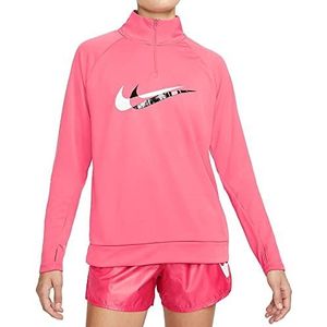 NIKE Dames Df Swsh Run Hz Sweatshirt, Archaeo Roze/Zwart/Reflecterend, L