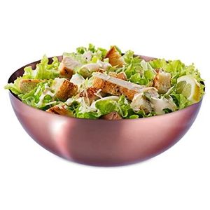Relaxdays saladeschaal - slakom - ovaal - keukenschaal - rvs - mengkom - koper - XL