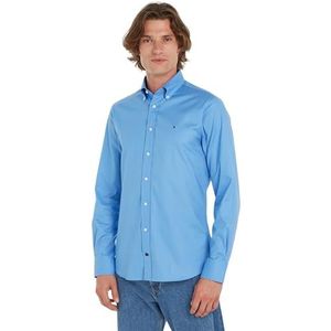 Tommy Hilfiger Heren Cl Flex OXF Rf Shirt Jurk Shirts, Blauw, 44W, Nieuw Shirt Blauw, 46 NL