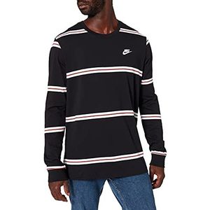 Nike Nsw strepen shirt met lange mouwen voor heren, zwart (zwart/wit), (maat fabrikant: Medium)
