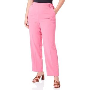 KAFFE Damesbroek, hoge taille, elastische tailleband, korte lengte, regular fit, damesbroek, Schokkend Roze, 44