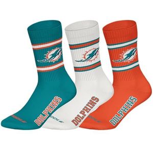 NFL MIAMI DOLPHINS 3-teilige Rundhalssocken - TEL/WHT/ORG - 43/46