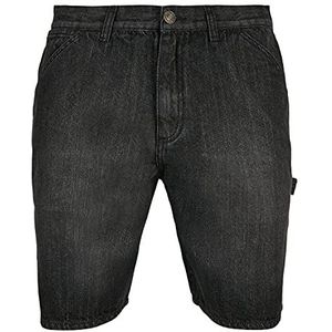 Urban Classics Carpenter Jeans Shorts voor heren, Real Black Washed., 36