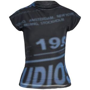 JACK & JONES Jxminna Mesh Ss High Neck Top WVN, Maritieme blauw., S