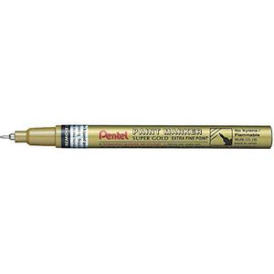 Pentel Permanent Paint Marker, Extra Fine tip, Goud, 1 pak van 12 markers