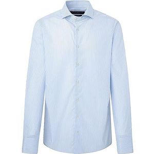 Hackett London Heren tweekleurig fijn gestreept overhemd, Wit (wit/blauw), 40