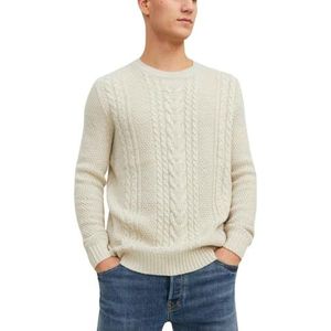 JACK & JONES heren gebreide trui, White Melange, L