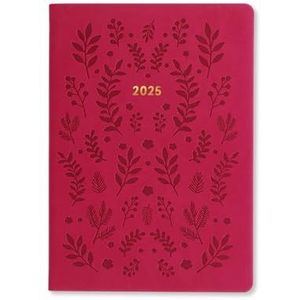Letts of London Woodland A5 week om dagboek 2025 te bekijken - roze