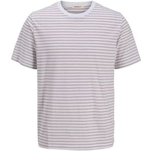 JACK & JONES Jorcanggu Stripe Tee Ss Crew Neck voor heren, wit (bright white), M