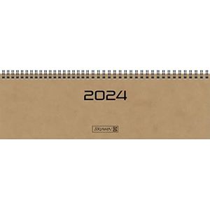 BRUNNEN Weekkalender model 777 2024 2 pagina's = 1 week bladgrootte 32,6 x 10,2 cm bruin