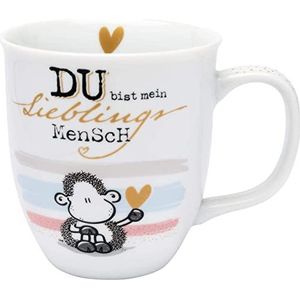 Sheepworld Mok met motief ""Mensch"" | mok met spreuk, porselein, 40 cl | geschenk, vrienden | 46941
