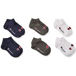 Champion Jongens enkelsokken (verpakking van 6 stuks), marineblauw, wit, donkergrijs gemêleerd, 27-30
