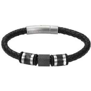 iXXXi Men Leren Heren armband John Zilver Mat | 20cm
