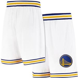 Ultra Game Men's Standard Active Knit 8"" Showtime Basketball Training Shorts, White, Large