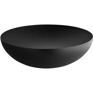 Alessi Double DUL02/32BT - Design dubbelwandige schaal van staal, epoxyhars gelakt, zwart met reliëfdecoratie