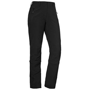 Schöffel Damesbroek Engadin Zip Off comfortabele en elastische damesbroek met afritsfunctie, verkoelende en sneldrogende outdoorbroek voor vrouwen, zwart, 17