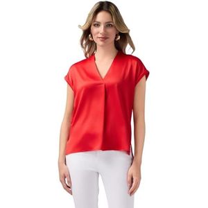 Oltre: Tweestof-T-shirt met V-hals Spring Zomer 25, rood, M