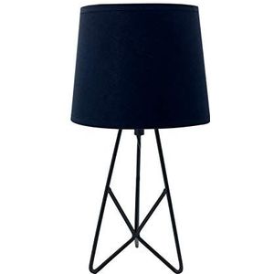 LUSSIOL Sabine tafellamp, decoratieve metalen lamp, 40 W, zwart, Ø 18 x H 33 cm