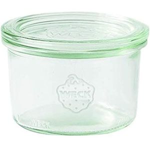 Weck Inmaakpot 200 ml (hoogwaardig inmaakglas met glazen deksel; hittebestendig; geschikt voor de magnetron; ovenbestendig; geschikt voor de oven; ronde randglas) 42134, (1 x 12 stuks)