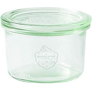 Weck Weckpot 200 ml (hoogwaardig inmaakglas met glazen deksel; om in te koken; hittebestendig; magnetronbestendig; ovenbestendig; ronde randglas) 42134, (1 x 12 stuks)