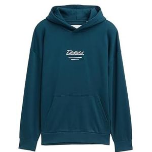 TOM TAILOR DENIM - Sweatshirt - Donkergroen - Capuchon - Lange Mouw