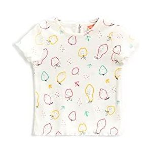 KOTON Fruit bedrukt T-shirt met korte mouwen voor meisjes en meisjes, Ecru Design (03E), 6-9 maanden
