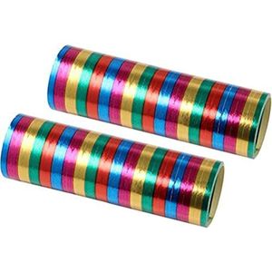 Fackelmann 50108 luchtslangen, 12,5 cm, 2 stuks, van papier, geel/groen/violet/rood/blauw