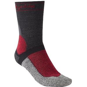Bridgedale MTB Wintergewicht T2 Merino mountainbike-sokken voor heren, grafiet/rood, Medium