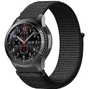 TELLUR Nylon horlogeband voor Samsung Gear S3/Watch 46mm-22mm, zwart