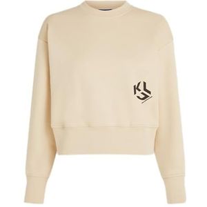 KARL LAGERFELD JEANS, Dames sweatshirt met monogram logo, normale pasvorm, Donkerbruin, M