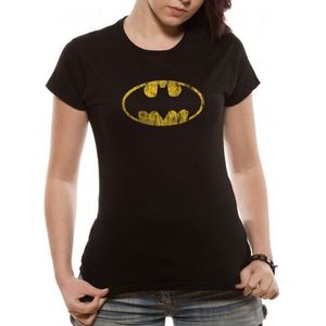 Loud Distribution Dames Batman - Distressed Shield T-Shirt Black 3095SKBPL L L L