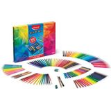 Maped - Color'Peps Infinity Collection Schoolbenodigdheden, 150-delige kleurset, draagbaar etui, bevat meerdere schilderbenodigdheden, gaat 10 keer langer mee - grote keuze aan kleuren