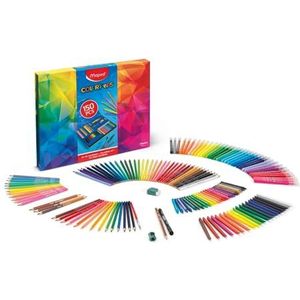 Maped - Color'Peps Infinity Collection Schoolbenodigdheden, 150-delige kleurset, draagbaar etui, bevat meerdere schilderbenodigdheden, gaat 10 keer langer mee - grote keuze aan kleuren