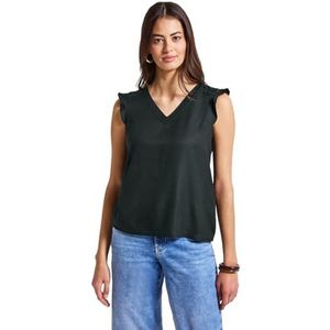 Shirttops - Pine Grove Green - Gehaakte Applicatie - V-hals - Korte Mouwen