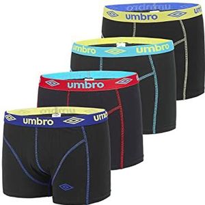 Umbro UMBW/1BCX4 boxershorts voor heren, 4 stuks, Meerkleurig, M
