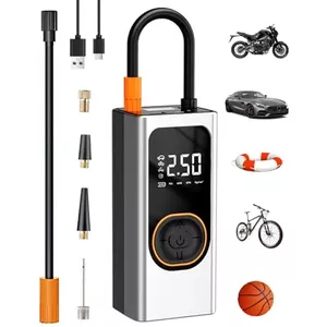 Draagbare Mini-luchtcompressor – Elektrische Bandenpomp 300 PSI Met Drukmeter, Geschikt Voor Fiets, Auto, Motorfiets, Opblaasboten, Ballonnen En Sportartikelen