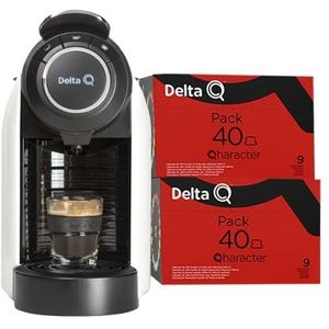 Delta Q - Qool Evolution wit - koffiezetapparaat - 19 bar druk - Expresso - automatische programmering - bevat 2 verpakkingen 40 Qharacter - gebruik in het Delta Q-systeem