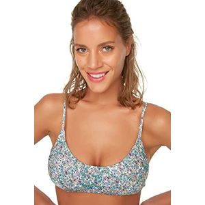 Trendyol Dames kleurrijke luipaardpatroon bikini top, multicolor, 34
