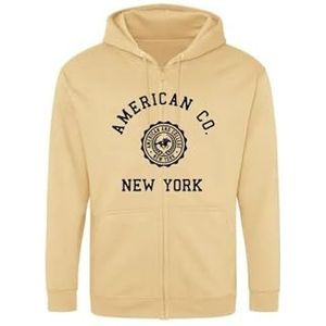 AMERICAN COLLEGE USA Sweatshirt met print, warme kleding, uniseks, kinderen, jongens en meisjes, casual, model ACSZW4, beige, 10 jaar, Beige, 10 ans