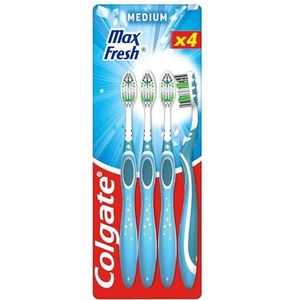 COLGATE - Max Fresh tandenborstels - medium - frisse adem - helpt bij het verwijderen van tandplak - 4 stuks