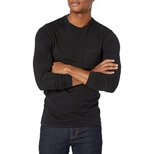 Amazon Essentials Slim-fit T-shirt met lange mouwen Zwart, L