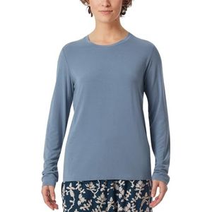 Schiesser Dames slaapshirt met lange mouwen Modal - Mix + Relax, blauwgrijs 182108, 42