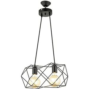 Homemania 62663 hanglamp Zambak, 2-vlammig, plafondlamp, metaal, zwart, 36 x 21 x 100 cm, 2 x E27, 60 W