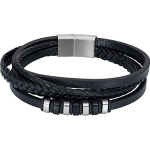 iXXXi Men Leren Heren armband Collin Zwart | 20.5cm