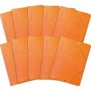 BANTEX 400087826 Persspanmap met rubber A4, 10 stuks, oranje