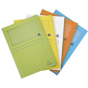 Exacompta - ref. 50260E - Set van 25 venstermappen Forever® 120 g/m² - pastelkleuren - 100% gerecycleerd en Blauer Engel gecertificeerd - Afmetingen: 22 x 31 cm voor A4 - 5 geassorteerde kleuren