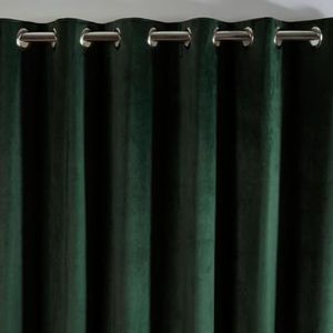 Sundour Abington Thermisch gevoerde fluwelen gordijnen met oogjes fles groen 66x90